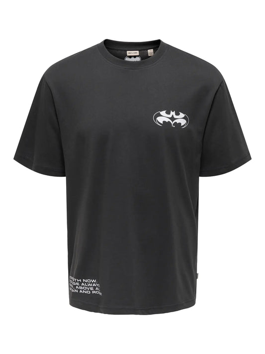 Camiseta negra "Batman" estampada en la espalda