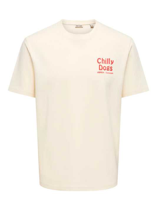 Only & Sons Chilly Dogs Graphic Tee - White