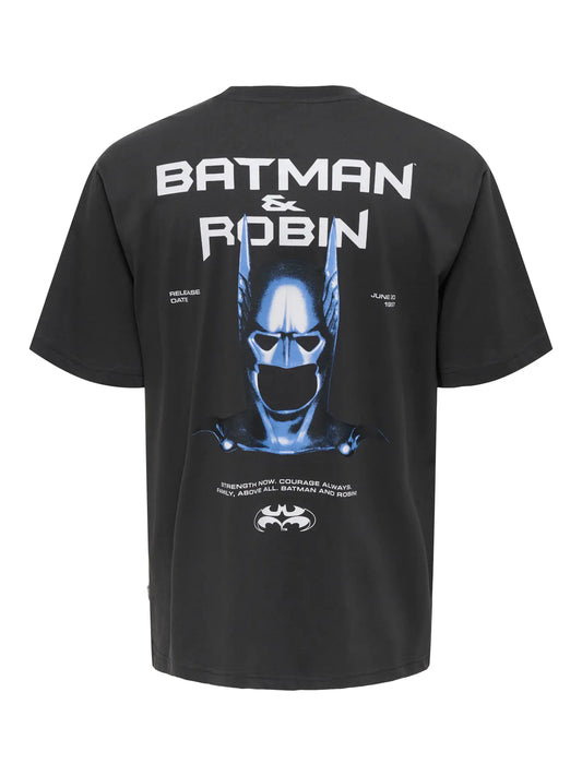Camiseta negra "Batman" estampada en la espalda