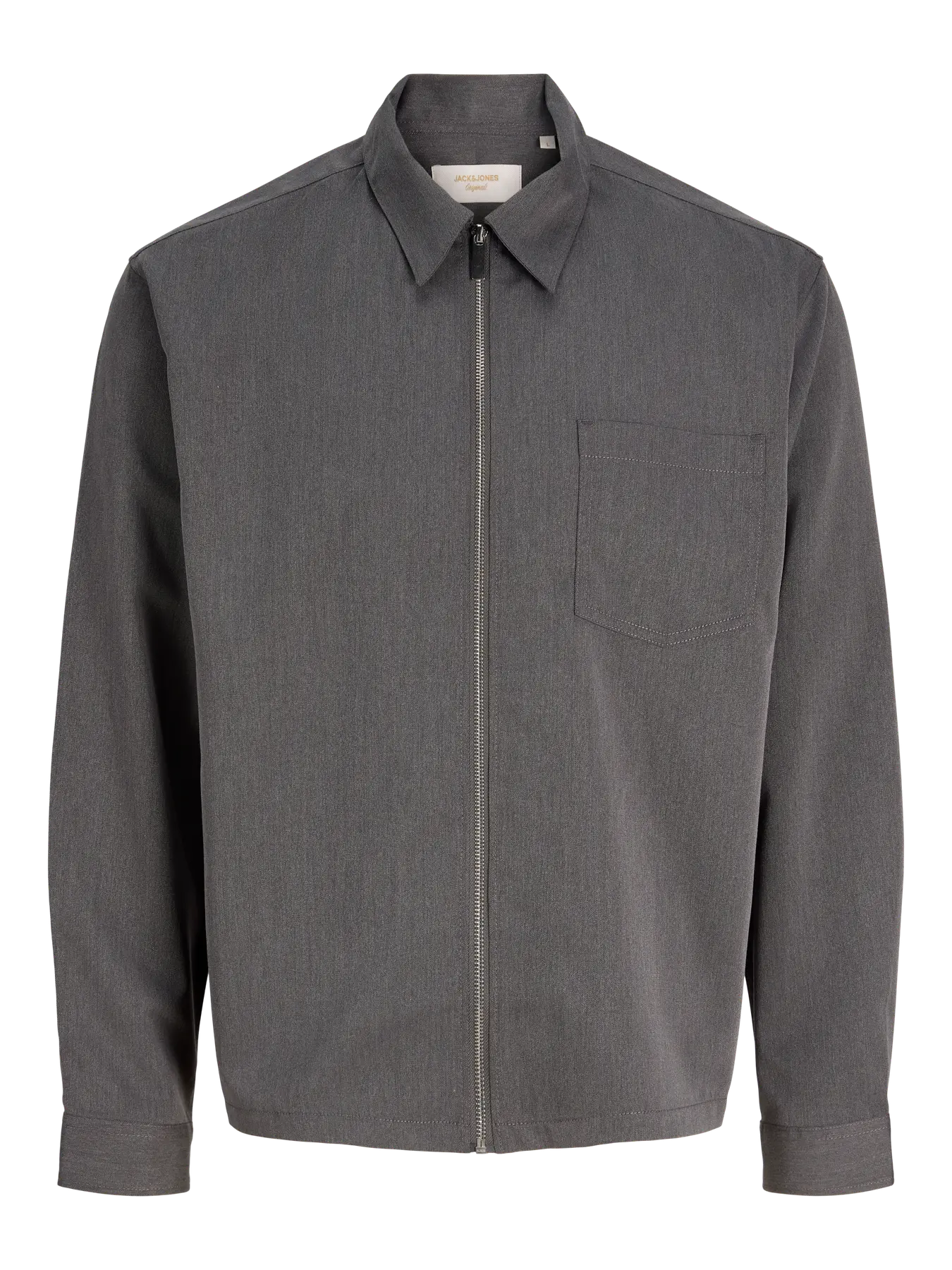 Sobrecamisa ligera gris con cremallera