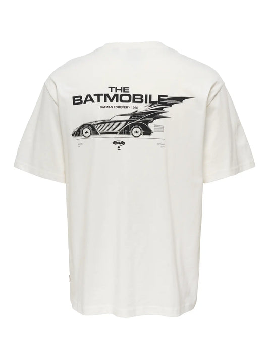 Camiseta blanca "Batman"  estampada en la espalda